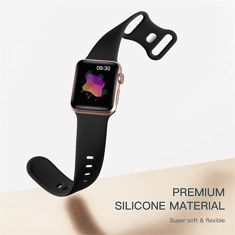6 Pack Sport Band Compatible with Apple Watch band 38mm 40mm 41mm 42mm 44mm 45mm 49mm Women Men Waterproof Soft Silicone Strap Replacement Wristband for iwatch Series Ultra 8 7 6 5 4 3 2 1 SE4