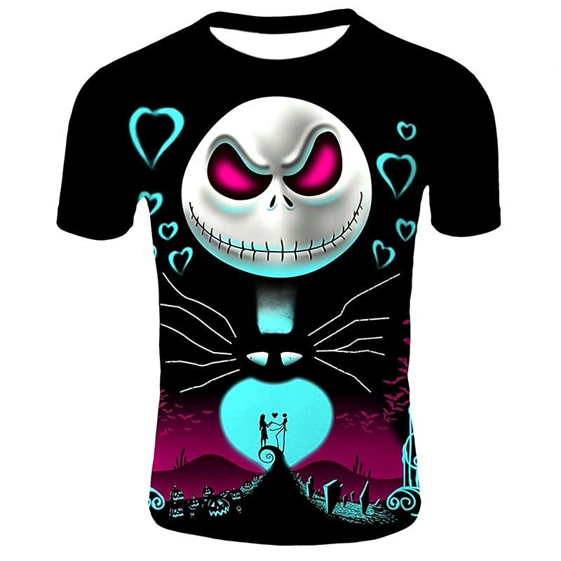 Unisex Boys Girls' 3D Skull T shirt Short Sleeve 3D Print Summer Spring Fashion Cool Kids 3-12 Years Outdoor Daily Regular Fit
