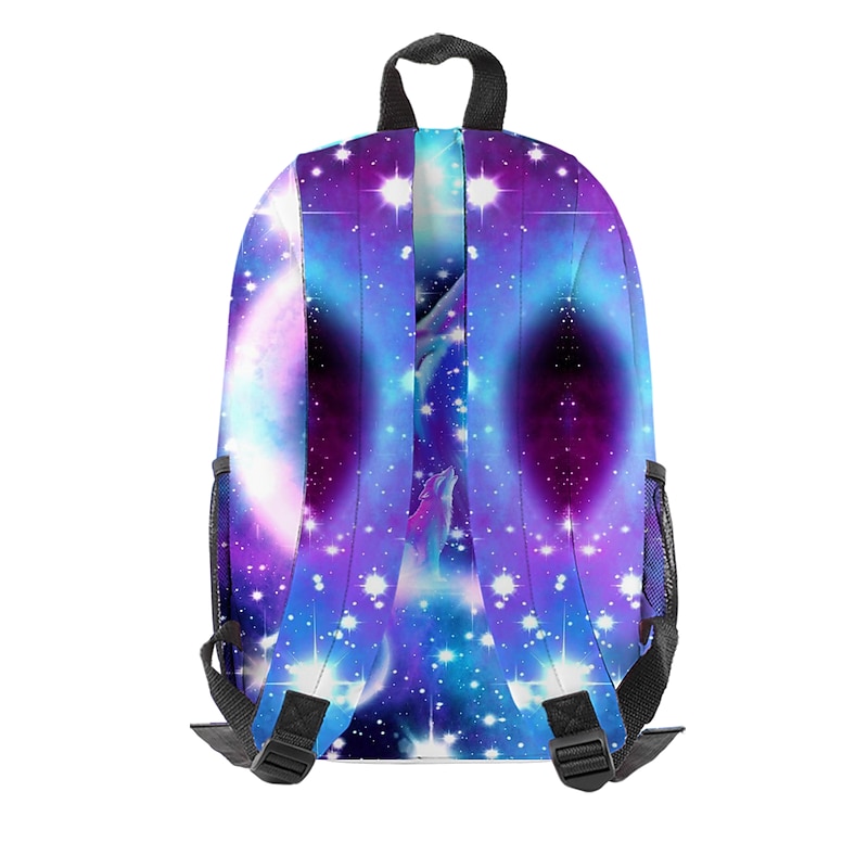 Galaxy Wolf Backpack for Kids and Teens – Howling Wolf in Space School Bag with Cosmic Design for Boys and Girls2