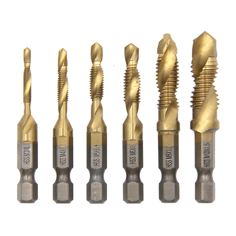 6pc HSS Composite Tap 60mm Extension Rod Drilling And Tapping Machine With Hole Tapping And Chamfering Tool Set3
