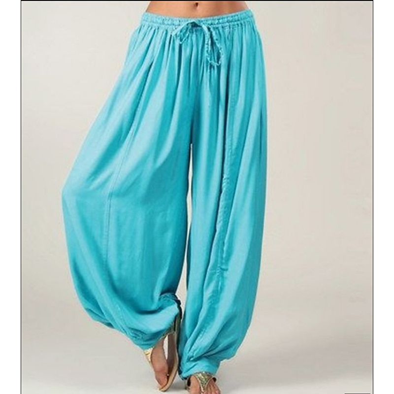 Women's Normal Wide Leg Chinos Pants Trousers Fashion Savannah Joggers Full Length Mid Waist Plain Drawstring Baggy Drop Crotch Comfort Micro-elastic Casual Weekend Black Pink Red Navy Blue4