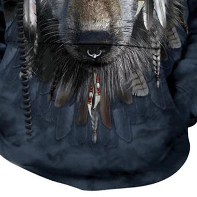 Boys 3D Animal Wolf Hoodie Long Sleeve 3D Print Spring Fall Active Sports Fashion Kids 3-13 Years Outdoor Daily Indoor Regular Fit2