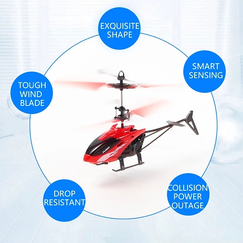2.4Ghz 2 Channels Alloy Mini RC Helicopter with LED Light for Kids Adult Indoor RC Helicopter Best Gift for Boys Girls 10