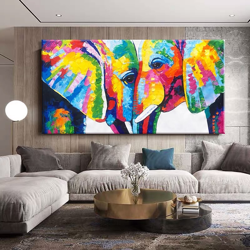 Mintura Handmade Cow Oil Paintings On Canvas Wall Art Decoration Modern Abstract Animals Picture For Home Decor Rolled Frameless Unstretched Painting3