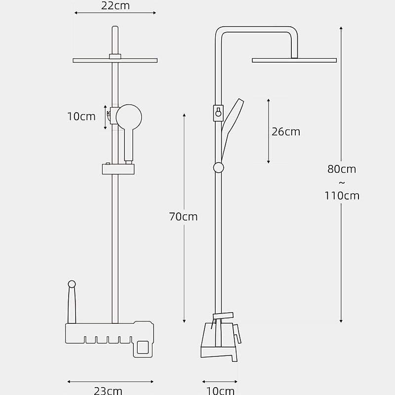 Shower System Faucet Set Wall Mounted, 9 inch Rainfall Shower Head Handshower Handheld Sprayer with Holder Electroplated / Painted Finishes Mount Inside Ceramic Valve Bath Shower4