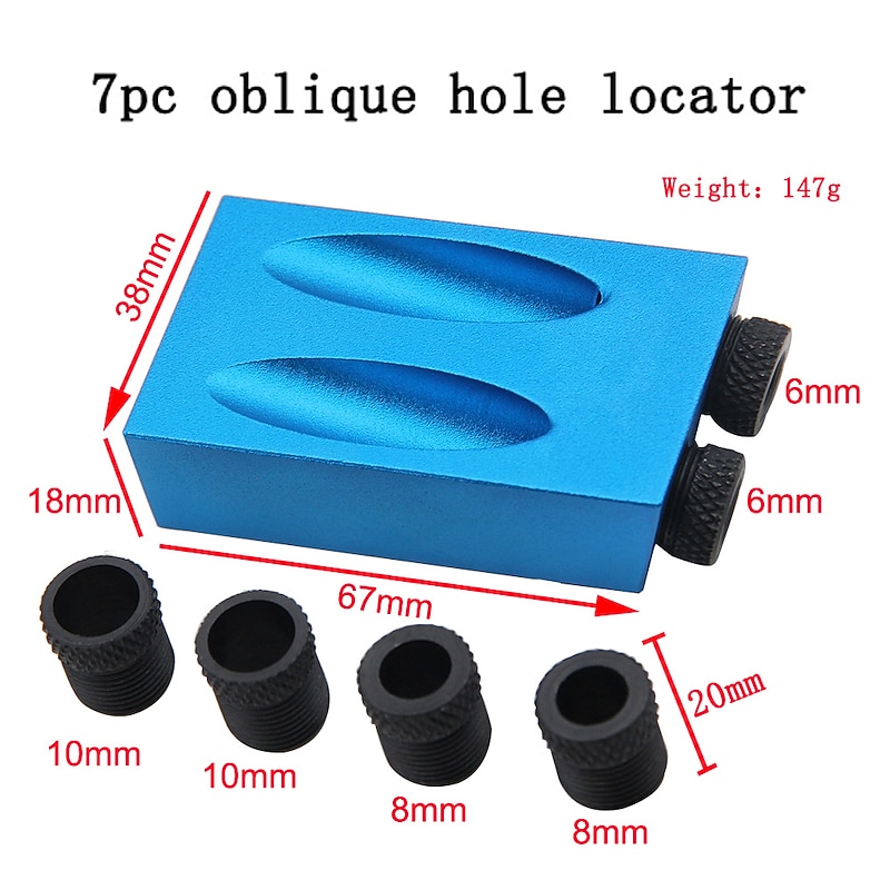 Pocket Hole Screw Jig 15 Degrees Dowel Drill Joinery Kit Carpenters Wood Woodwork Guides Joint Angle Locator Tool3