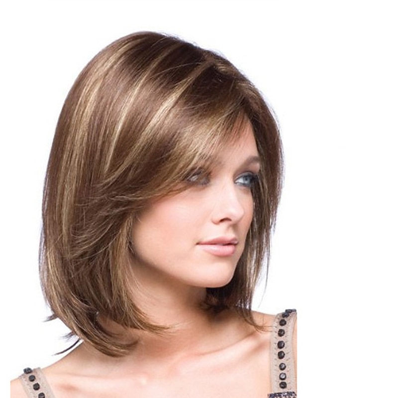 Synthetic Wig Curly Middle Part Machine Made Wig Short A1 Synthetic Hair Women's Soft Classic Easy to Carry Blonde Brown Mixed Color / Daily Wear / Party / Evening