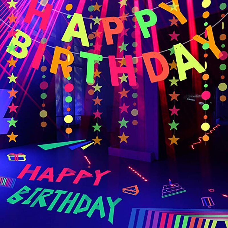 6pcs/Set UV Gaffer Fluorescent Party Tape Blacklight Reactive Glow In The Dark Tape Neon Cloth Tape Warning Stage Prop Home Decoration3