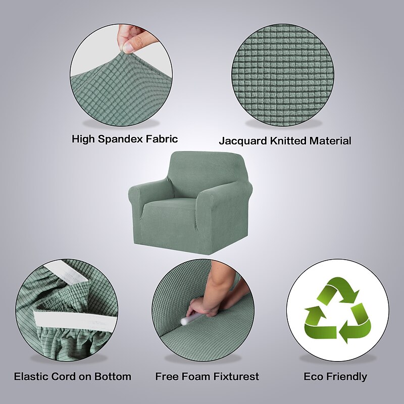 Multifit Spandex Jacquard Sofa Slipcover Non-Slip Easy-Care Pet Scratch Guard T-Cushion, Elegant Furniture Protector for Home3