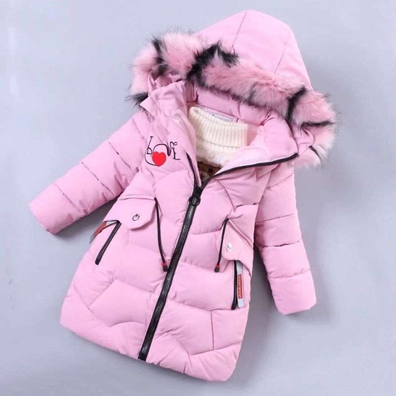 Girls' 3D Kids Puffer Jacket Heart Letter Down Coat Puffer Jacket Long Sleeve Fall Winter Active Cool Kids 3-12 Years Daily Regular Fit2