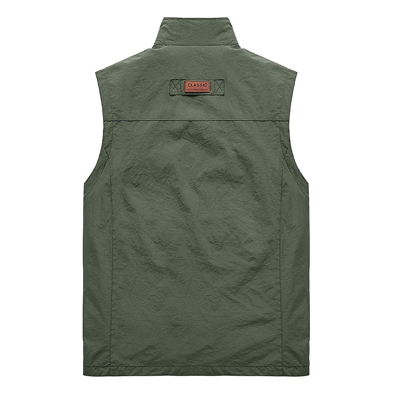 Men's Fishing Vest Hiking Vest Top Outdoor Breathable Water Resistant Quick Dry Zipper Pocket Mesh Polyester Black Grey khaki Fishing Climbing Camping / Hiking / Caving / Lightweight / Multi Pockets3