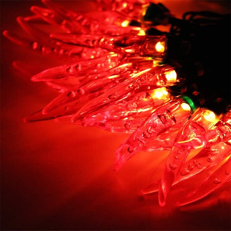 5/6.5/7m Solar Garden Chili Lights Outdoor Red Chili Pepper String Lights-Waterproof LED Kitchen Christmas Decorative Lights for Garden Lawn Patio Yard Home Party Porch Decor 5M 20LED/6.5M 30LED/7M 50LED4