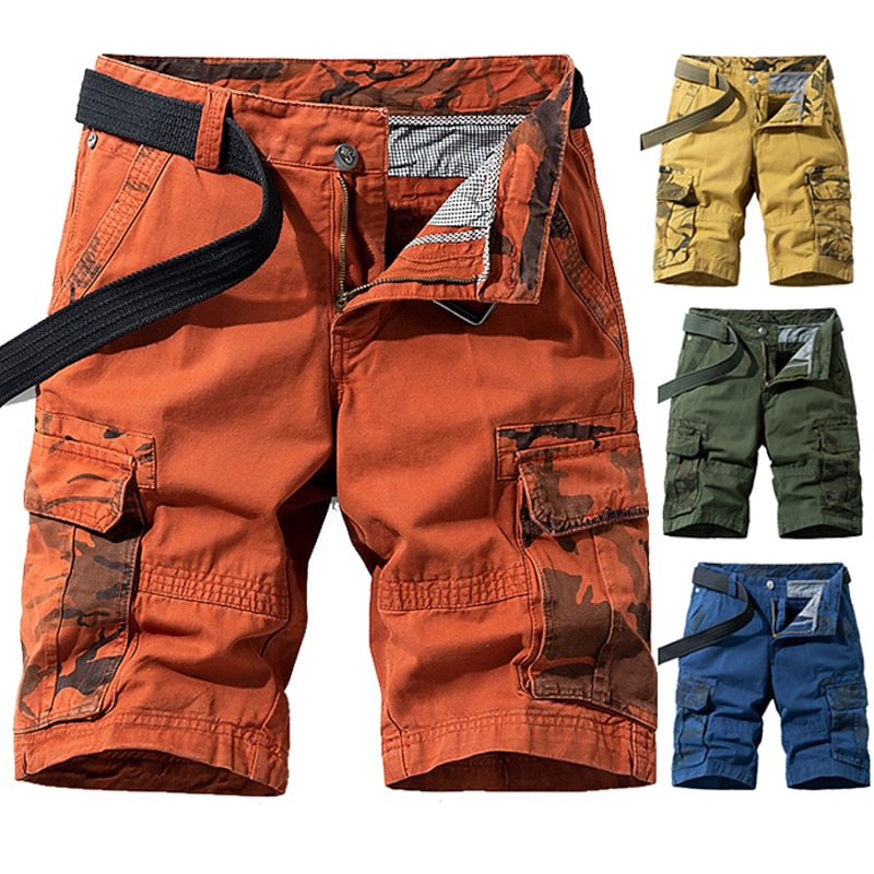 Men's Tactical Shorts Cargo Shorts Camo Shorts Summer Shorts Patchwork Solid Color Camo / Camouflage Ripstop Breathable Sports & Outdoor Military Army Green Blue