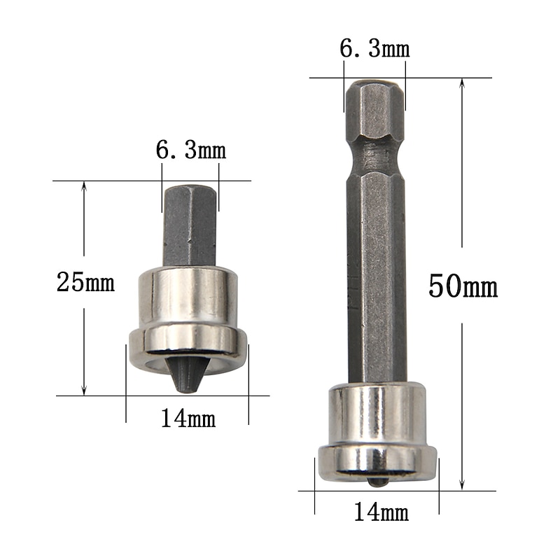 10pcs25mm/Set Magnetic Positioning Screwdriver Bits Head Woodworking Screw Hex Shank Positioning Bit batch Head 10