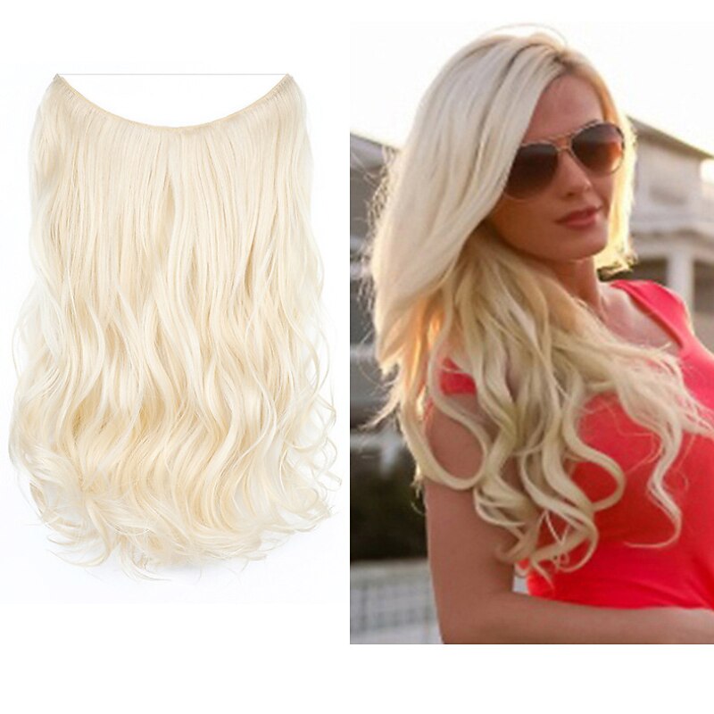 Curly Wavy Synthetic Hair 20 inch Hair Extension Micro Ring Hair Extensions 1pc / pack Soft Women's Girls'