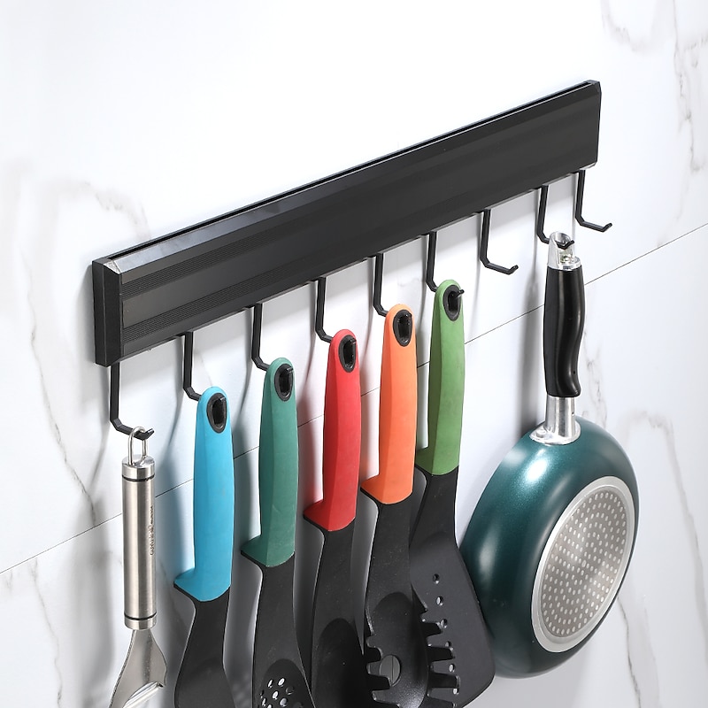 Bathroom Towel Rack Kitchen Hanger Multi Size Black Matt New Multi Hook