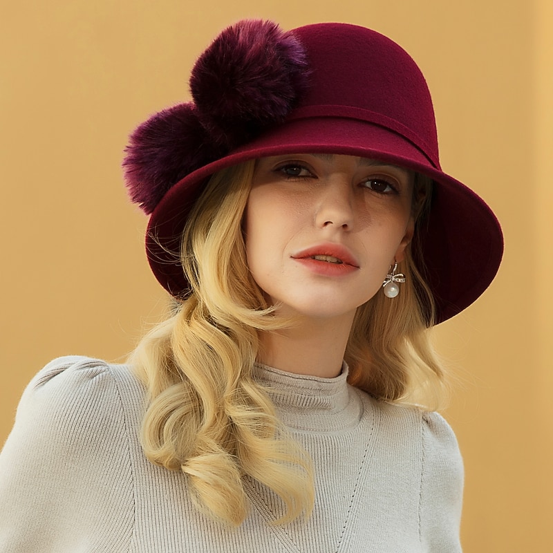 Hats with Pom-pom 1pc Casual Headpiece