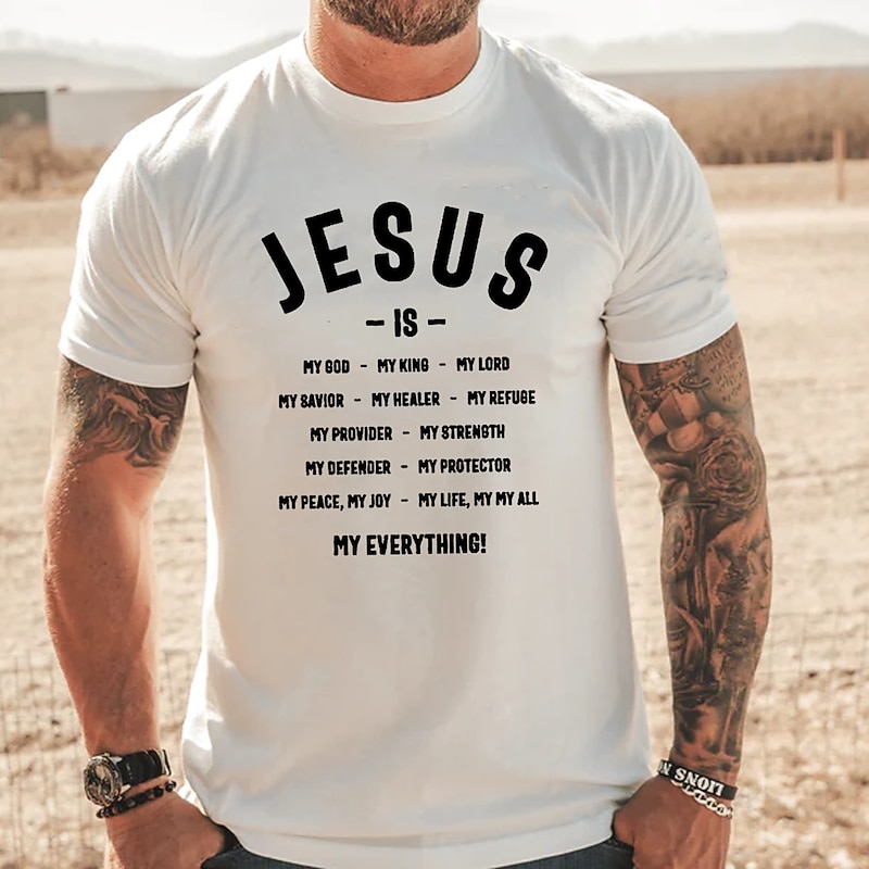 Men's Christian Graphic T-Shirt - Jesus Is My Everything Faith & Lifestyle Tee2