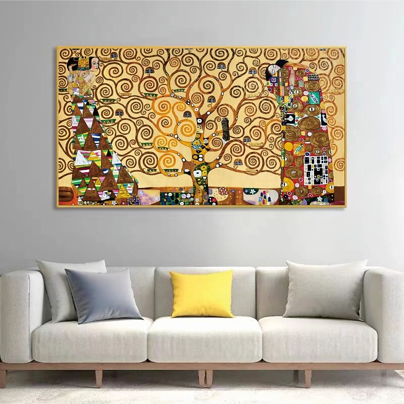Handmade Hand Painted Klimt Oil Painting Wall Art Famous The Tree of Life Painting Home Decoration Decor Rolled Canvas No Frame Unstretched3