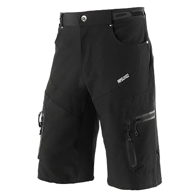 Arsuxeo Men's Solid Color Pocket Cycling MTB Shorts Bike Shorts Bike Shorts Pants Form Fit Mountain Bike MTB Road Bike Cycling Sports Waterproof Multi-Pockets Quick Dry Reflective Strips Black Army