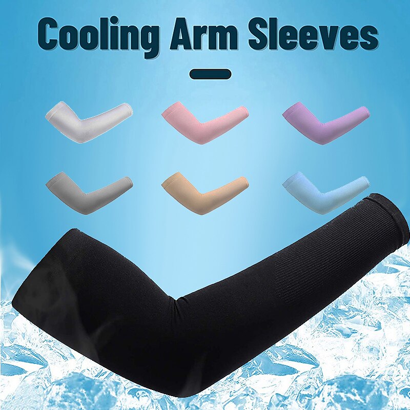 Unisex Compression Cooling UV Protection Sun Sleeves Long Arm Cover Anti-Slip Warmers for Outdoor Sports Sunblock Cover Summer Garden Arm Sleeves4