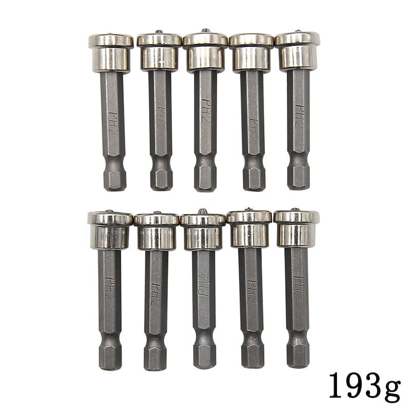 10pcs25mm/Set Magnetic Positioning Screwdriver Bits Head Woodworking Screw Hex Shank Positioning Bit batch Head 12