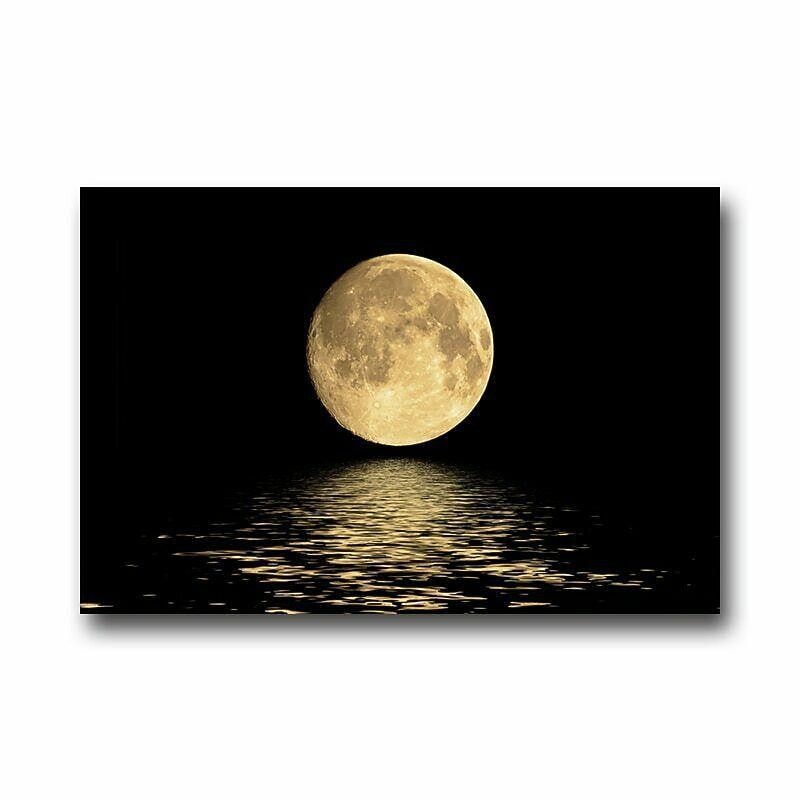 Landscape Prints Posters/Picture Black and White Moon Wall Art Wall Hanging Gift Home Decoration Rolled Canvas No Frame Unframed Unstretched Multiple Size3