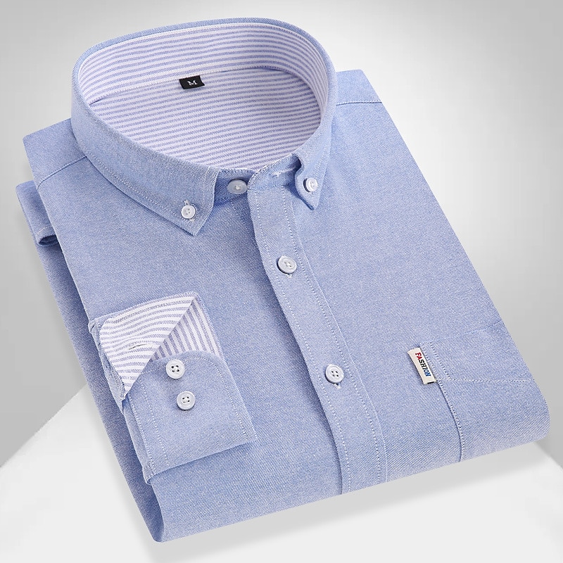 Men's Dress Shirt French Cuff Shirt Button Down Shirt Collared Shirt Oxford Shirt Waves Wedding Street Black Pink Blue Gray Long Sleeve Turndown Spring &  Fall Clothing Apparel Button-Down3