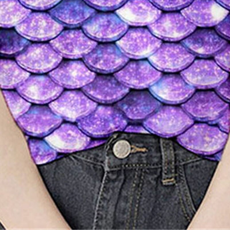 Girls' 3D Mermaid T shirt Short Sleeve 3D Print Summer Spring Active Fashion Cute Polyester Kids 3-12 Years Outdoor Daily Regular Fit3