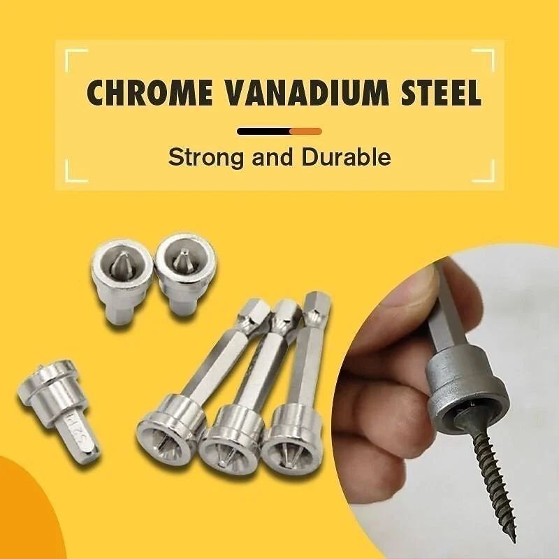 10pcs25mm/Set Magnetic Positioning Screwdriver Bits Head Woodworking Screw Hex Shank Positioning Bit batch Head3