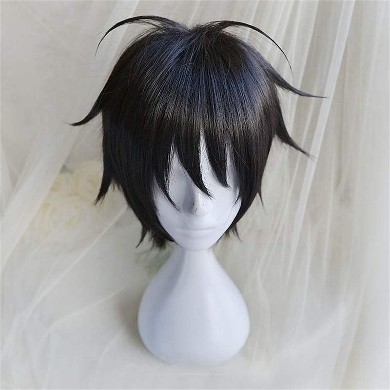 One Piece Monkey D. Luffy Wigs High Quality Anime One Piece Monkey D. Luffy Short Black Cosplay Wig Heat Resistant Synthetic Hair Wigs3