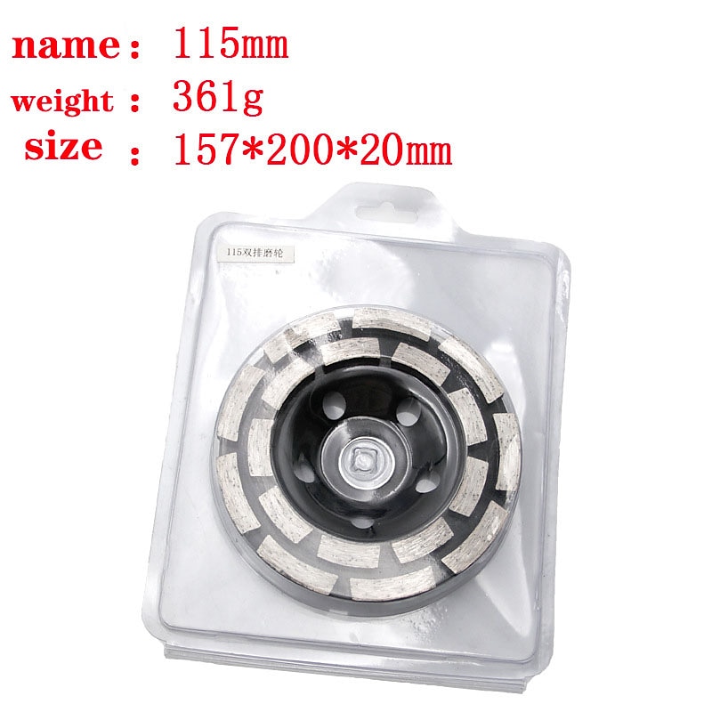 1PC Black Diamond Double Row Grinding Wheel 115-125-180mm Wall Grinding Disc For Electric Grinding4