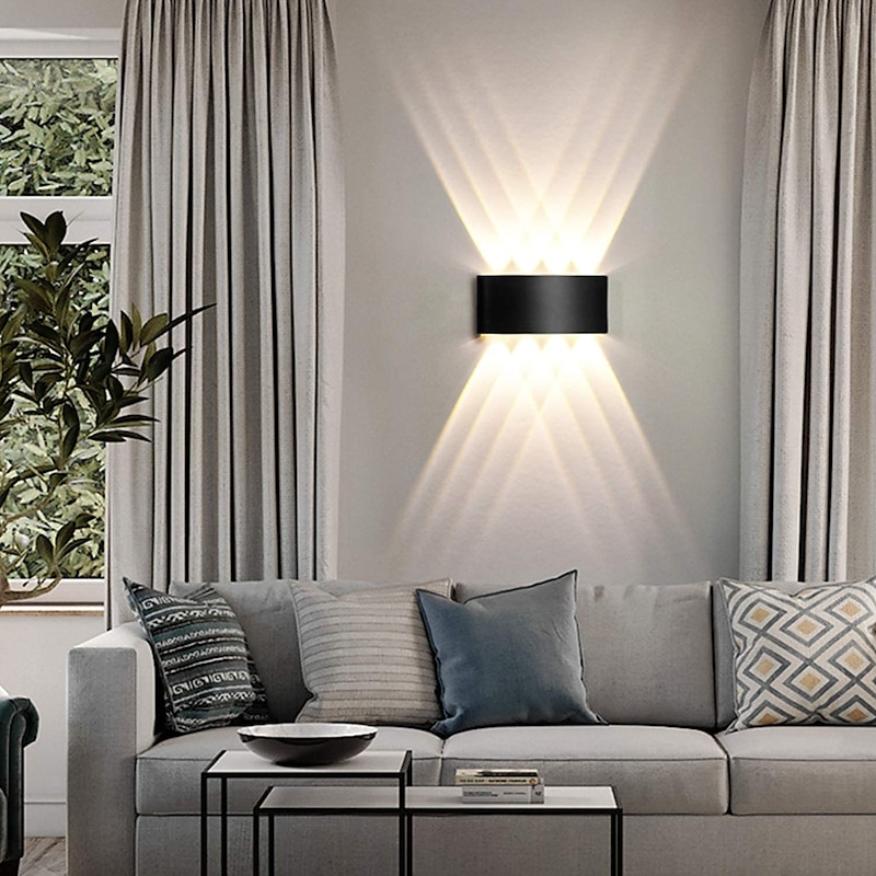 3-Light 17cm LED Wall Lights Geometric Design Waterproof Outdoor Wall Lights Modern Minimalist Style Aluminum Living Room Bedroom Corridor Wall Light IP65 85-265V4