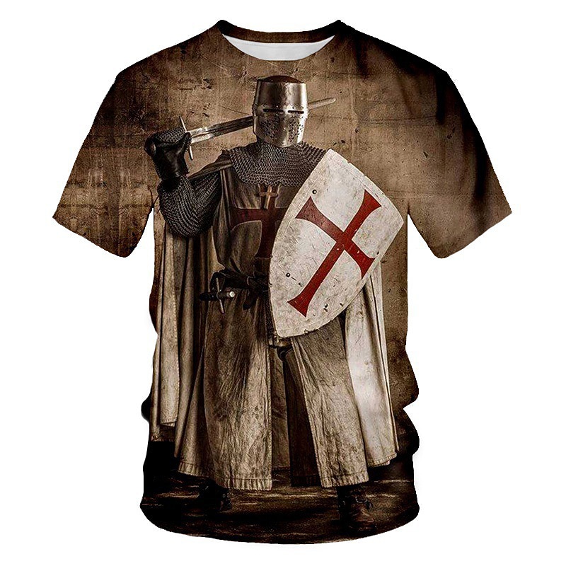 The Last Templar Crusader Knights Templar Crusader T-shirt Cartoon Manga Anime 3D Graphic For Couple's Men's Women's Adults' 3D Print4