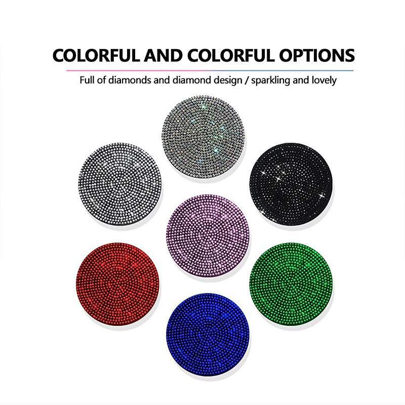 2pcs Bling Car Cup Holder Coaster 2.75 inch Anti-Slip Shockproof Universal Fashion Vehicle Car Coasters Insert Bling Rhinestone Auto Automotive Interior Accessories for Women4