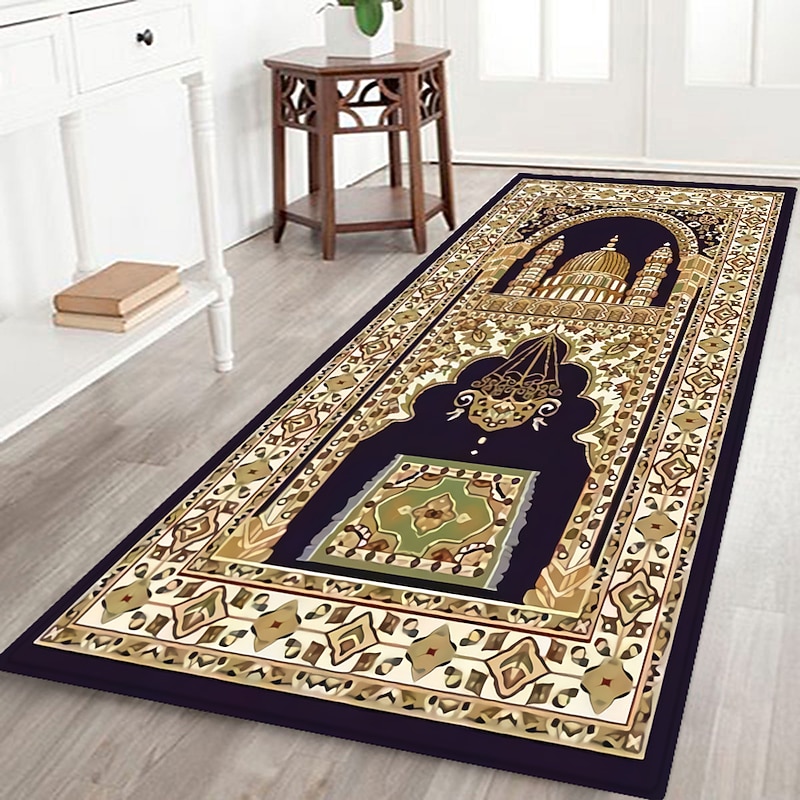 Muslim Prayer Rug Flannel Bathroom Carpets Rugs Bath Mat Bath Rugs Anti-Slip Kitchen Mats Bathroom Mat Bathroom Carpets for Halloween Decoration4