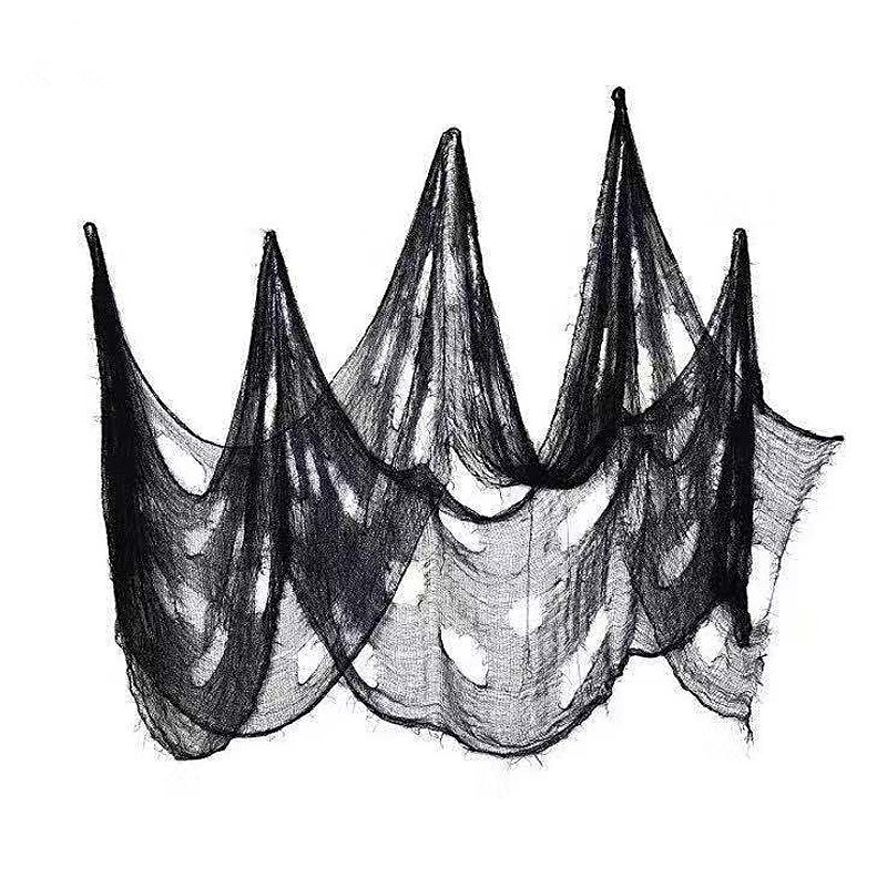 Halloween Ghost Festival Halloween Decoration Gauze Black Gauze Blood Fingerprints Atmosphere Layout Tattered Cloth Secret Room Horror Gauze