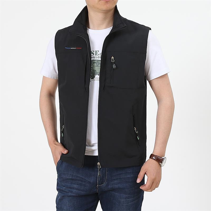 Men's Vest Gilet Fishing Vest Hiking Vest Sleeveless Vest Gilet Jacket Outdoor Street Holiday Daily Wear Streetwear Chic & Modern Spring Fall Pocket Polyester Warm Quick Dry Pure Color Zipper Turndown4