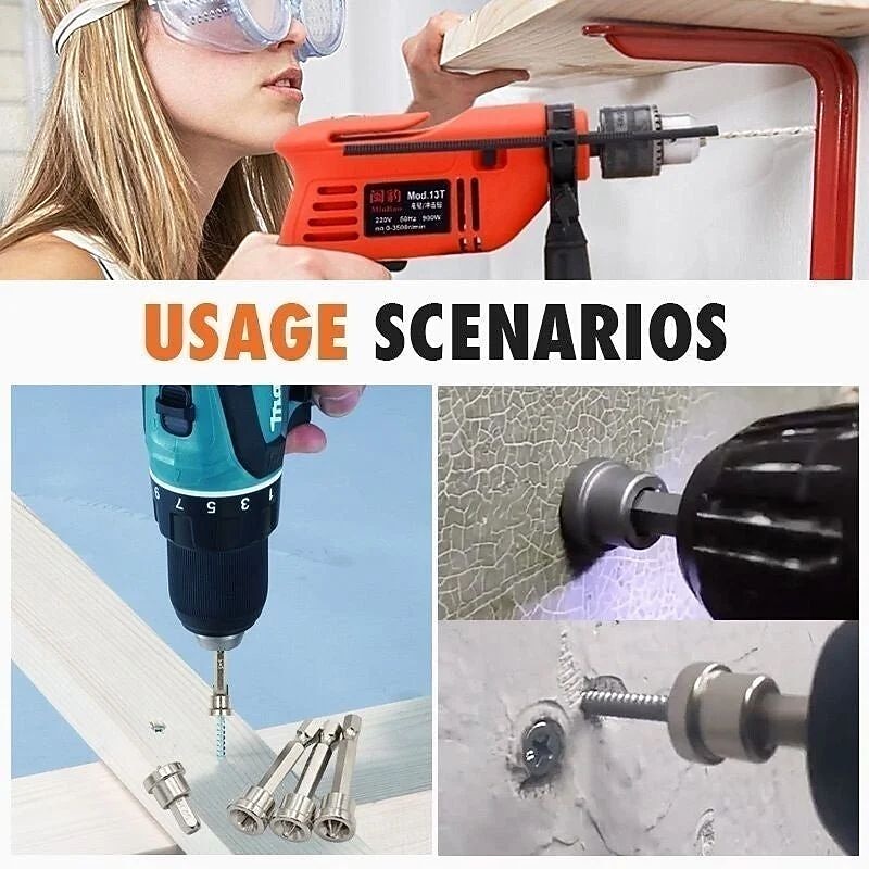 10pcs25mm/Set Magnetic Positioning Screwdriver Bits Head Woodworking Screw Hex Shank Positioning Bit batch Head 9