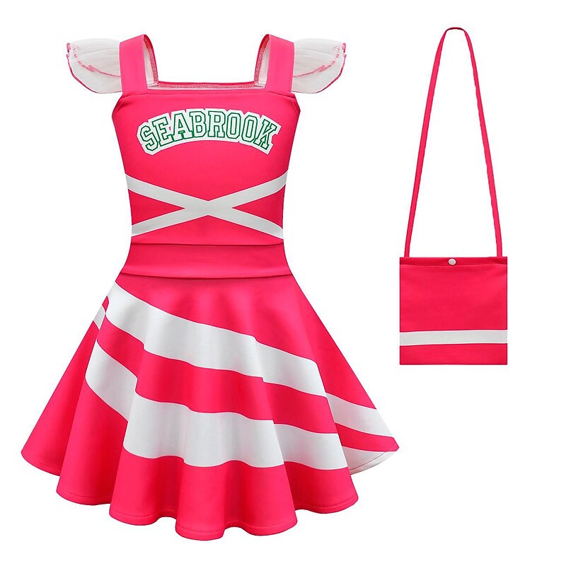 Z-O-M-B-I-E-S Zombies Dress Bag Vacation Dress Cosplay Movie Cosplay for Girls' Kid's Children's Day Masquerade