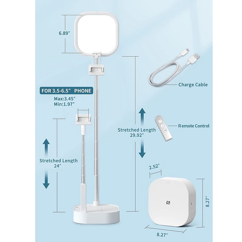 Phone Stand Portable Foldable Adjustable Phone Holder for Outdoor Selfies / Vlogging / Live Streaming Office Compatible with Tablet All Mobile Phone Phone Accessory2