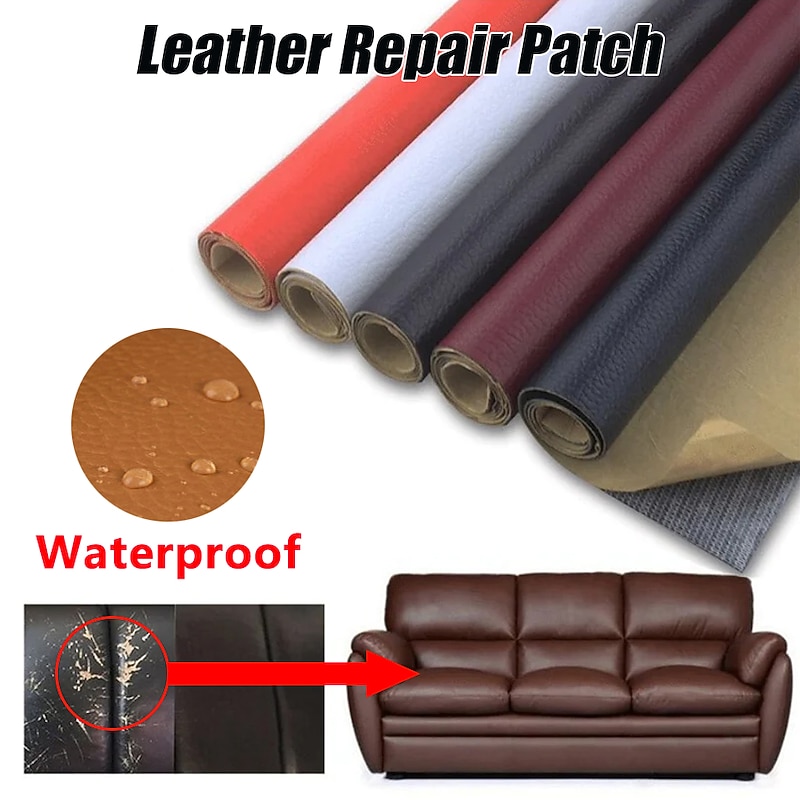 Tiktok Leather Repair Patch Self-Adhesive Couch Tape Stick for Sofa Couche Car Seats Cabinets Wall Handbags Multicolor Available Anti Scratch Leather Peel