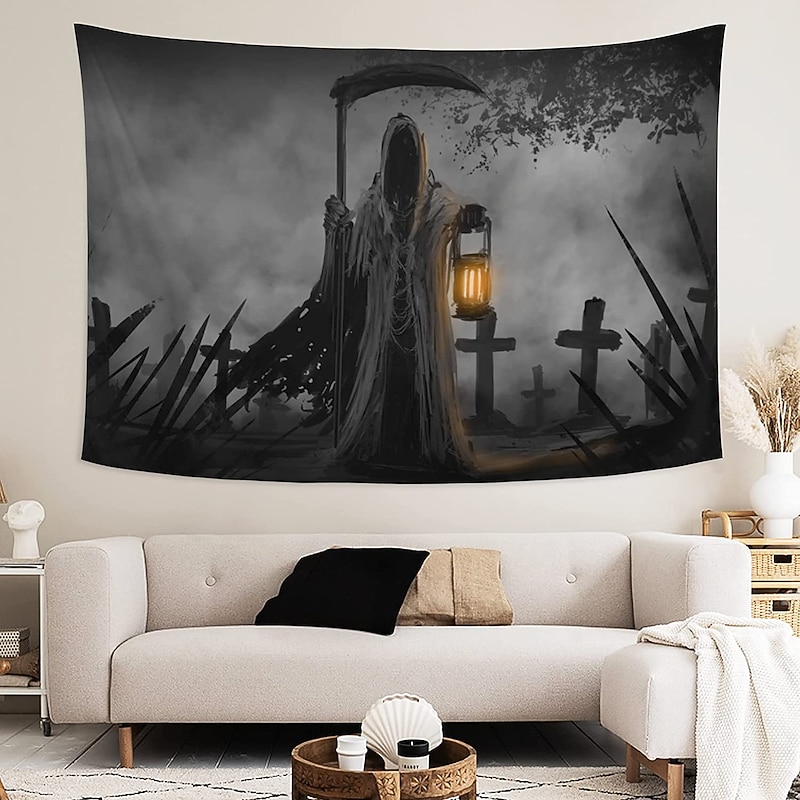 Halloween Decorations Haunted Scary Wall Tapestry Art Decor Blanket Curtain Hanging Home Bedroom Living Room Dorm Decoration Dark and Gloomy Psychedelic3