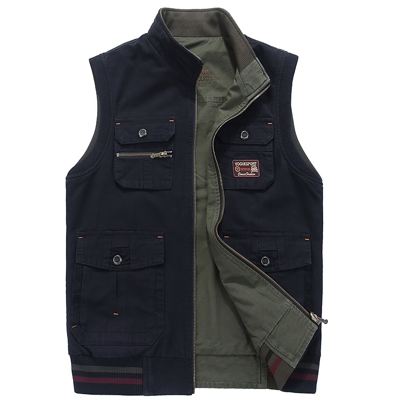 Men's Vest Gilet Fishing Vest Hiking Vest Sleeveless Vest Gilet Jacket Outdoor Street Holiday Daily Wear Streetwear Chic & Modern Spring Fall Pocket Cotton Blend Windproof Warm Pure Color Zipper3