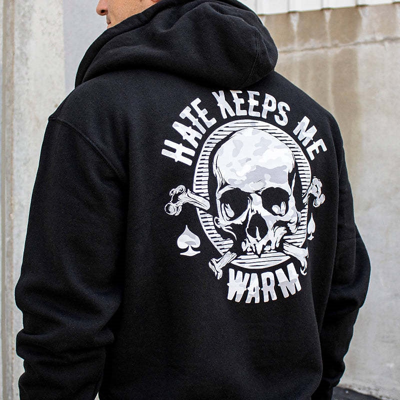 Men's Graphic Skull Print Hoodie Hoodies Sweatshirt Streetwear Cool Long Sleeve Hooded Going out Streetwear Black Front Pocket Winter Fall & Winter Designer2
