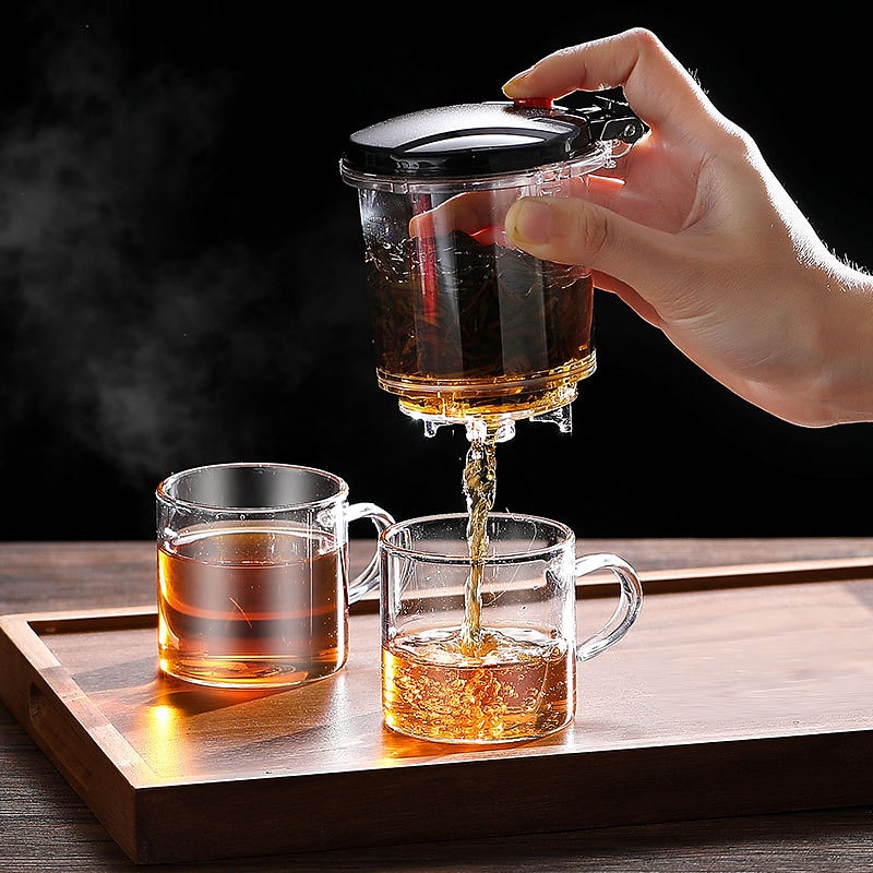 Heat Resistant Glass Teapot With Stainless Steel Tea Strainer Infuser Flower Kettle Kung Fu Teawear Set Puer Oolong Pot2