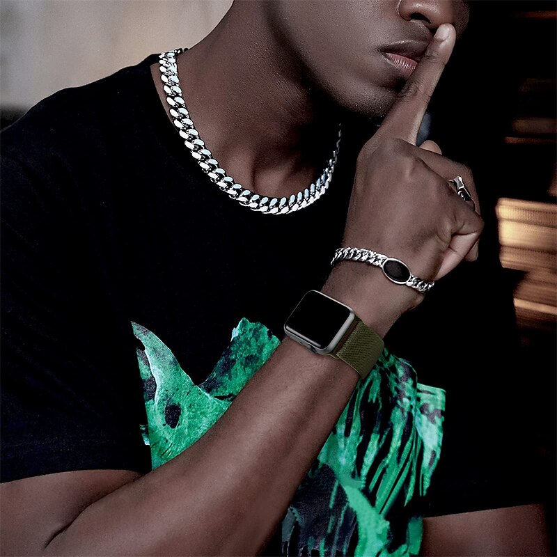 3 Pack Solo Loop Compatible with Apple Watch band 38mm 40mm 41mm 42mm 44mm 45mm 49mm Elastic Metal Clasp Stretchy Nylon Strap Replacement Wristband for iwatch Ultra 2 Series 9 8 7 SE 6 5 4 3 2 14