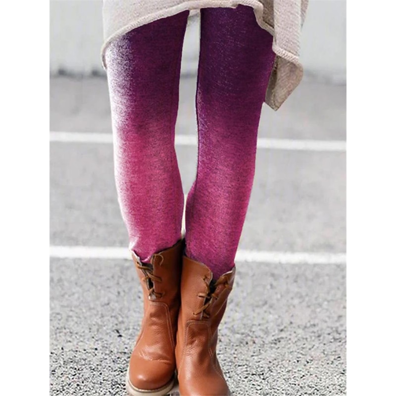 Women's Normal Tights Leggings Fashion Tights Ankle-Length High Waist Mid Waist Cat Stripe Flower / Floral Print Butt Lift Comfort Tummy Control High Elasticity Halloween Casual Weekend Picture color4