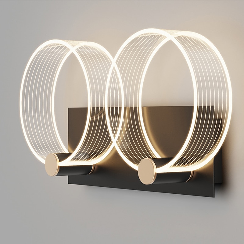 Modern Acrylic Wall Lamp 2-piece Set of Single Head or Double Head LED Decorative Wall Lamp 3-color Temperature Adjustable Wall Hanging Type Suitable for Corridor Staircase Bedroom Living room2