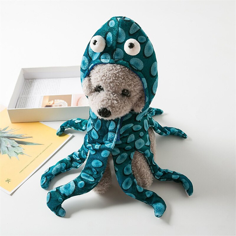 Autumn Winter Christmas Festival Funny Octopus Dress Up Costume Pet Clothes Cat Dog Funny Transformation Dress3